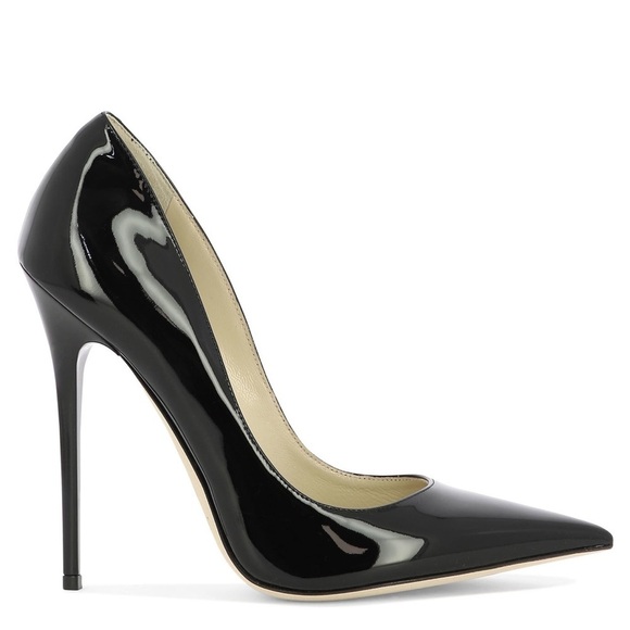 Jimmy Choo Anouk 120 Patent Leather Pumps Stiletto Heels Point Toe Black Size 36 - Picture 3 of 13